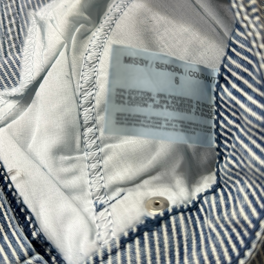 Vintage America blue Jean shorts size 6 28?” 4” length stripe NWT - Picture 7 of 11